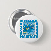 Gerettet Korallenriffe Button (Vorne & Hinten)