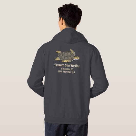 Gerettet Meeresschildkröten Ozean Wildlife Habitat Hoodie (Schwarz voll)