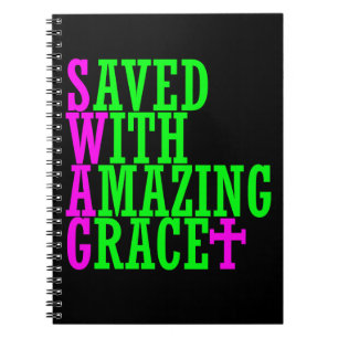 Gerettet mit Phantastisch Grace SWAG Christlich-No Notizblock