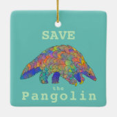 Gerettet Pangolin gefährdete Arten Keramikornament (Rückseite)