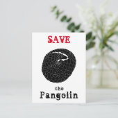 Gerettet Pangolin gefährdete Tierart Monochrom Postkarte (Stehend Vorderseite)