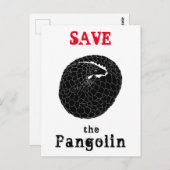 Gerettet Pangolin gefährdete Tierart Monochrom Postkarte (Vorne/Hinten)