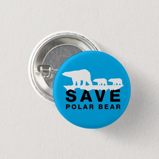 Gerettet Polarbär Button (Vorne & Hinten)