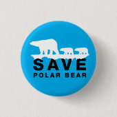 Gerettet Polarbär Button (Vorderseite)