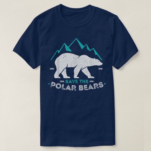 Gerettet Polarbären Langschläfer Tier Vintag Retro T-Shirt (Design vorne)