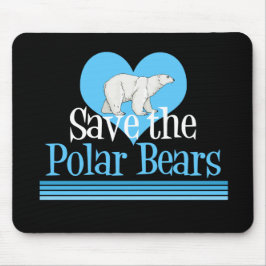 Gerettet Polarbären Niedlich Black Blue Mousepad