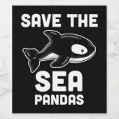 Gerettet Sea Pandas Orca Whale, Meeresbiologie Ges Weinetikett (Einzelnes Label)