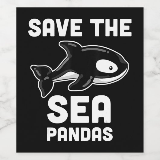 Gerettet Sea Pandas Orca Whale, Meeresbiologie Ges Weinetikett (Einzelnes Label)