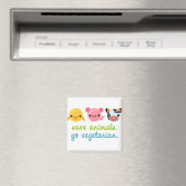 Gerettet Tiere Go Vegetarier Magnet (In Situ (Geschirrspüler))