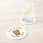 Gerettet Trinkbier Getränkeuntersetzer (Seite)