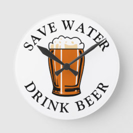 Gerettet Trinkbier Runde Wanduhr