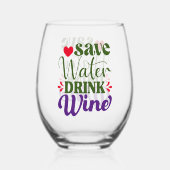 Gerettet Trinkglas Weinglas Ohne Stiel (Rückseite)