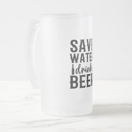 Gerettet Trinkwasser Bier Mattierte Tasse (Vorderseite Links)