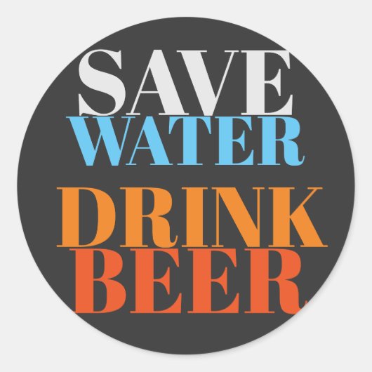 Gerettet Trinkwasser Bier Modernes Berufliches Des Runder Aufkleber (Vorderseite)