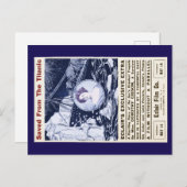 Gerettet vom 14. Mai 1912 Postkarte (Vorne/Hinten)