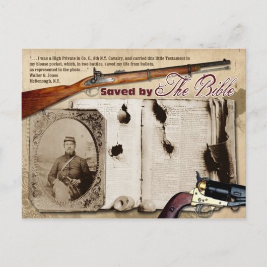 Gerettet von der Bibel! Postkarte (Vorderseite)