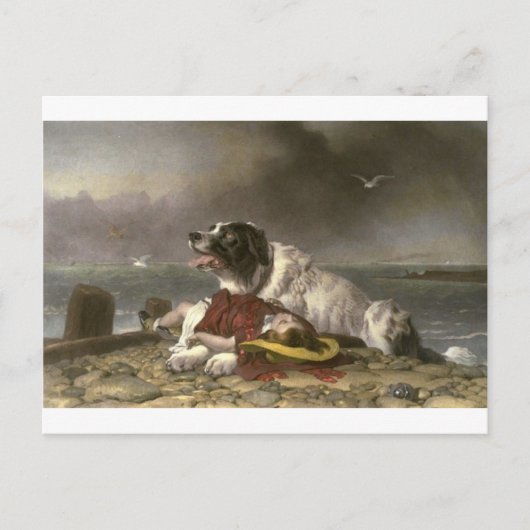 Gerettet von Edwin Henry Landseer Postkarte (Vorderseite)