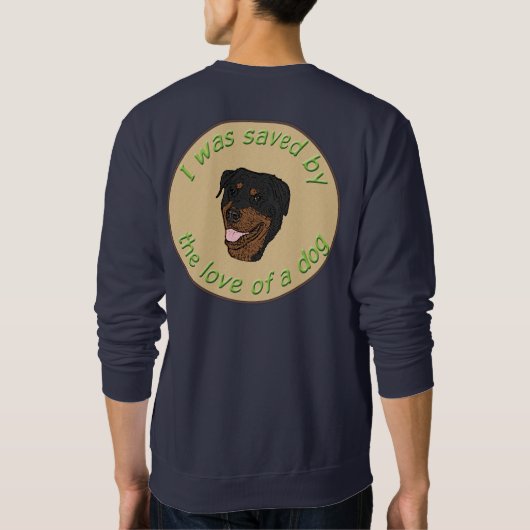 Gerettet von einem Rottweiler Sweatshirt (Rückseite)