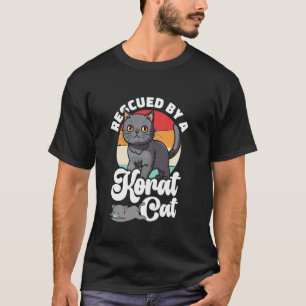 Gerettet von einer Korat-Katze Katzenrasse Korat-R T-Shirt