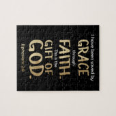 Gerettet von Gnade durch den Glaube-Gold-Ephesiane Puzzle (Horizontal)