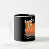 Gerettet von Grace - Christliches Angebot verbesse Zweifarbige Tasse (Vorderseite Links)