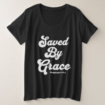 Gerettet von Grace Ephesians 2:8-9 Dark T - Shirt
