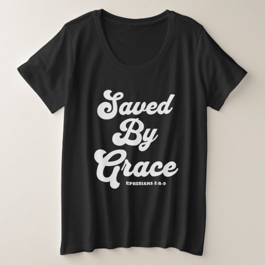 Gerettet von Grace Ephesians 2:8-9 Dark T - Shirt (Design vorne)