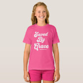 Gerettet von Grace Ephesians 2:8-9 Grunddunkel T-Shirt (Vorne ganz)