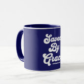 Gerettet von Grace Ephesians 2:8-9 Tasse (Vorderseite Links)