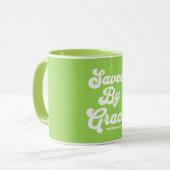 Gerettet von Grace Ephesians 2:8-9 Tasse (Vorderseite Links)
