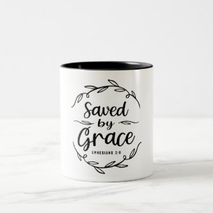 Gerettet von Grace Ephesians 2:8 Christliches Zita Zweifarbige Tasse