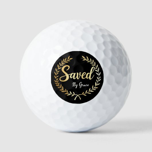 Gerettet von Grace Golf Balls - Geschenk für einen Golfball (Vorderseite)