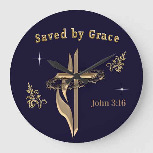 Gerettet von Grace Große Wanduhr (Vorderseite)