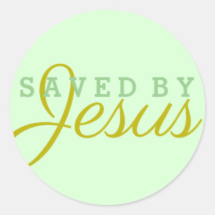 Gerettet von Jesus Runder Aufkleber