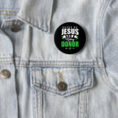 Gerettet von Jesus und einer Organtransplantation Button (Beispiel)