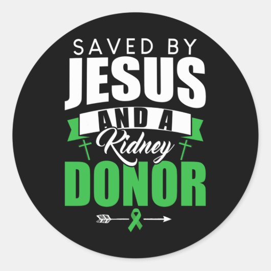 Gerettet von Jesus und einer Organtransplantation  Runder Aufkleber (Vorderseite)