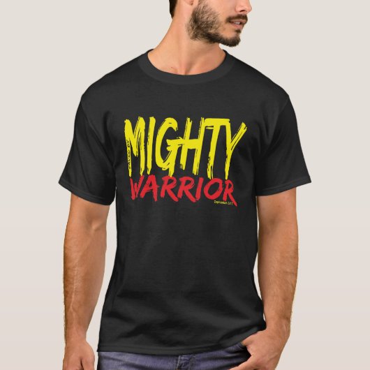 Gerettet von Mighty Warrior T-Shirt (Vorderseite)