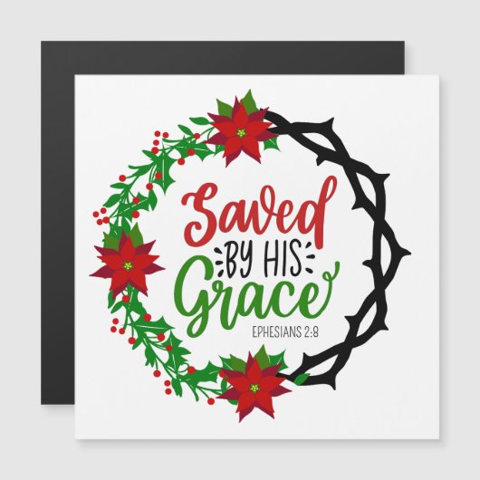 Gerettet von Seiner Gnade Magnetkarte (Vorne/Hinten)