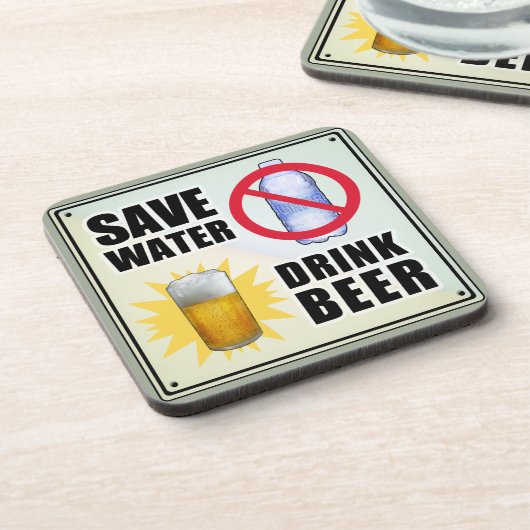 Gerettet Wasser - Bier trinken Getränkeuntersetzer (Linke Seite)