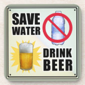 Gerettet Wasser - Bier trinken Getränkeuntersetzer (Vorderseite)