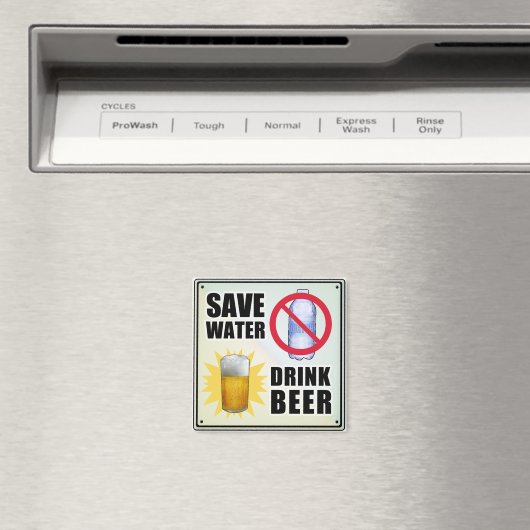 Gerettet Wasser - Bier trinken Magnet (In Situ (Geschirrspüler))