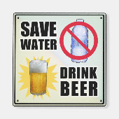 Gerettet Wasser - Bier trinken Magnet (Vorne)
