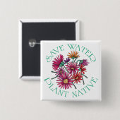 Gerettet Wasser - Pflanze Button (Vorne & Hinten)