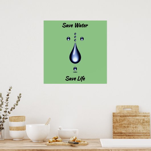 gerettet Wasser rette lebensechtes Plakat (Küche)