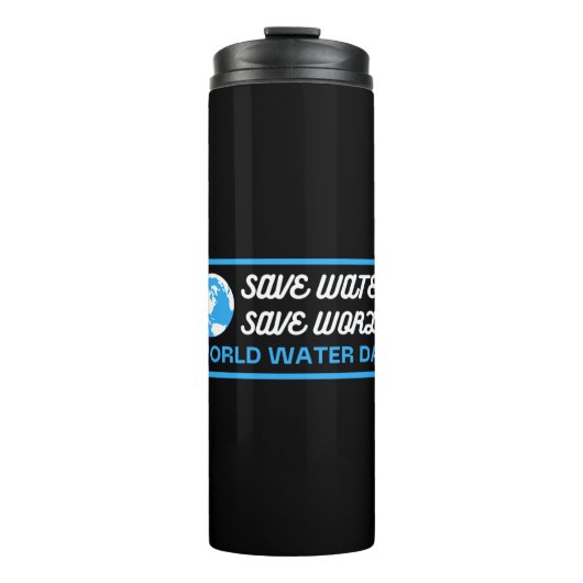 Gerettet Wasser Rette Weltwassertag Thermosbecher (Vorderseite)