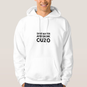 Gerettet Wasser und trinken Ouzo Griechisches Desi Hoodie