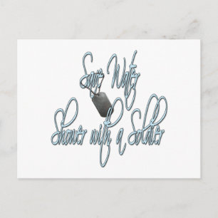 Gerettet Wasserdusche mit Soldat Postkarte