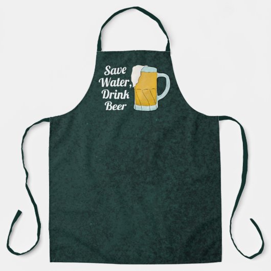 Gerettet Wassergetränk Bier Zitat Funny Watercolor Schürze (Vorderseite)