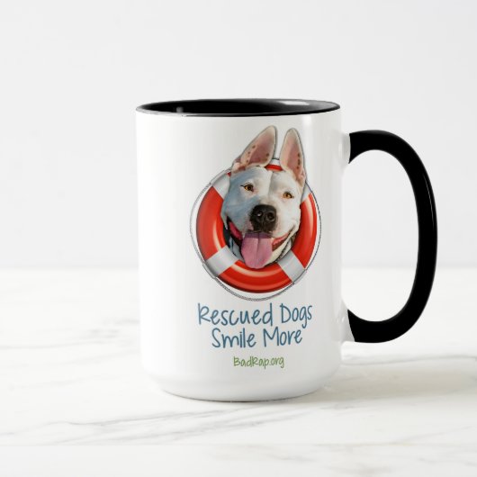 "Gerettete Hunde lächeln mehr" TASSEN! Tasse (Rechts)