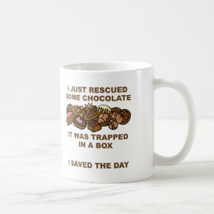 Gerettete Schokolade Lustiger Becher Kaffeetasse